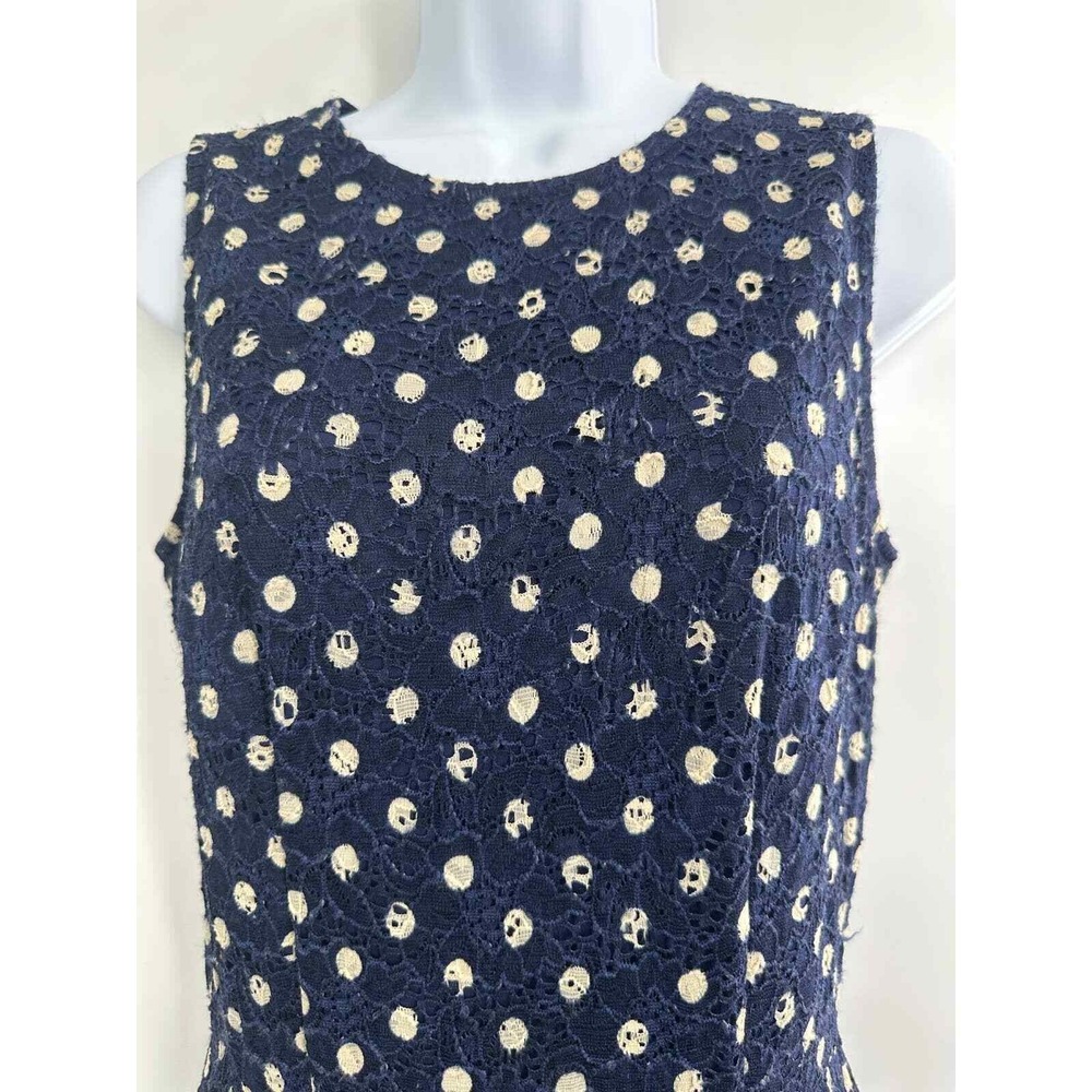 Maison Jules Blue Polka Dot Fit and Flare Dress Medium Cocktail Office‎ - Picture 4 of 7